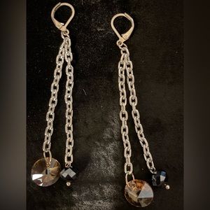 💎4 for $20💎 Handmade Silvertone Gold & Black Drop Earrings